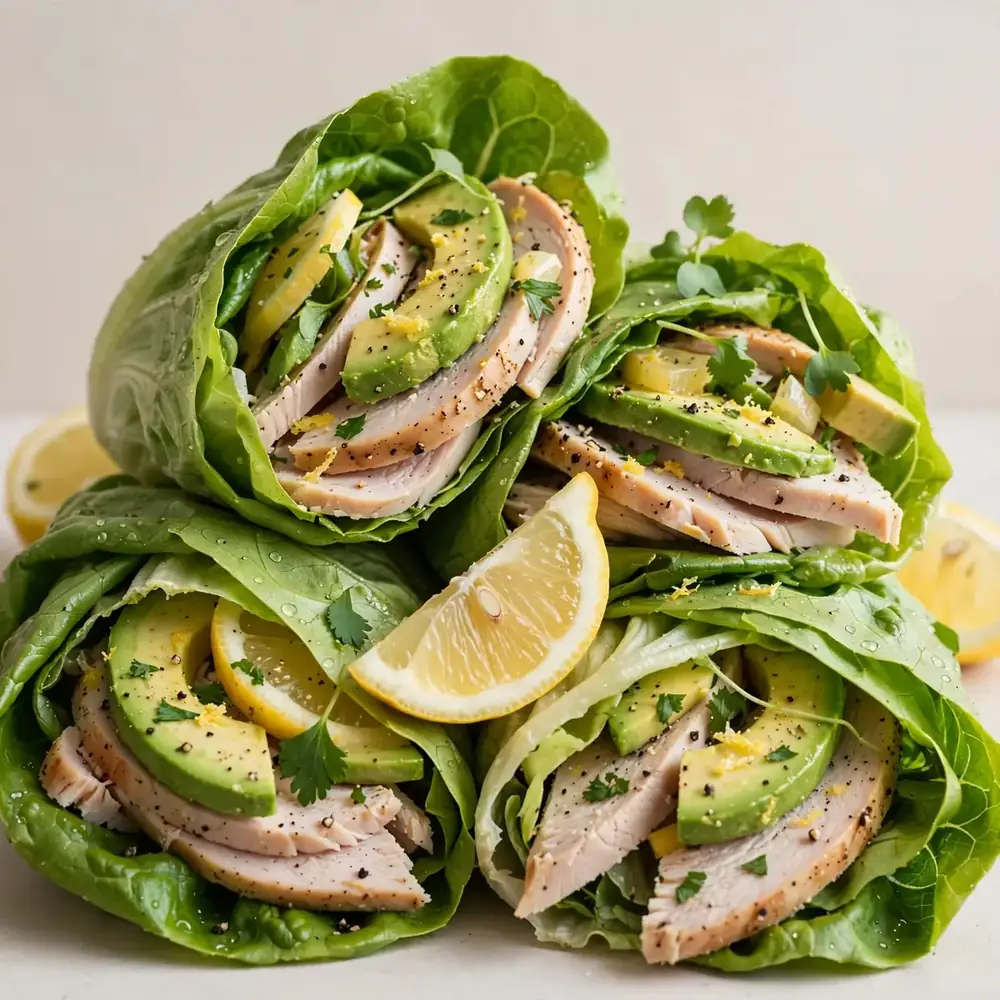 Avocado & Lemon Turkey Lettuce Wraps
