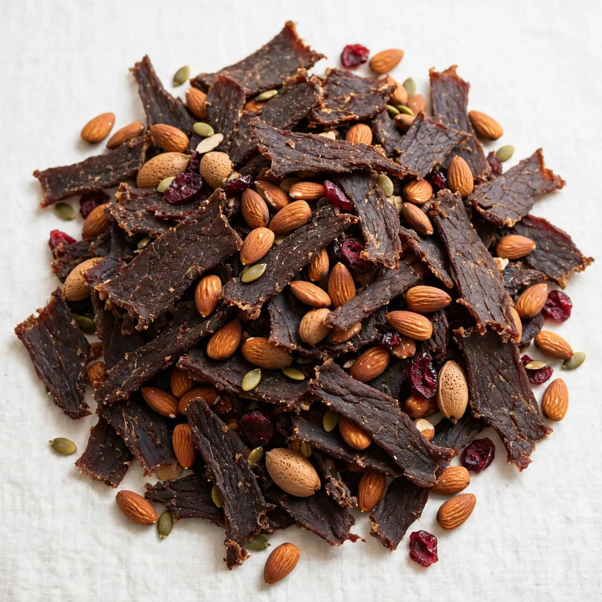 Beef Jerky And Almond Trail Mix