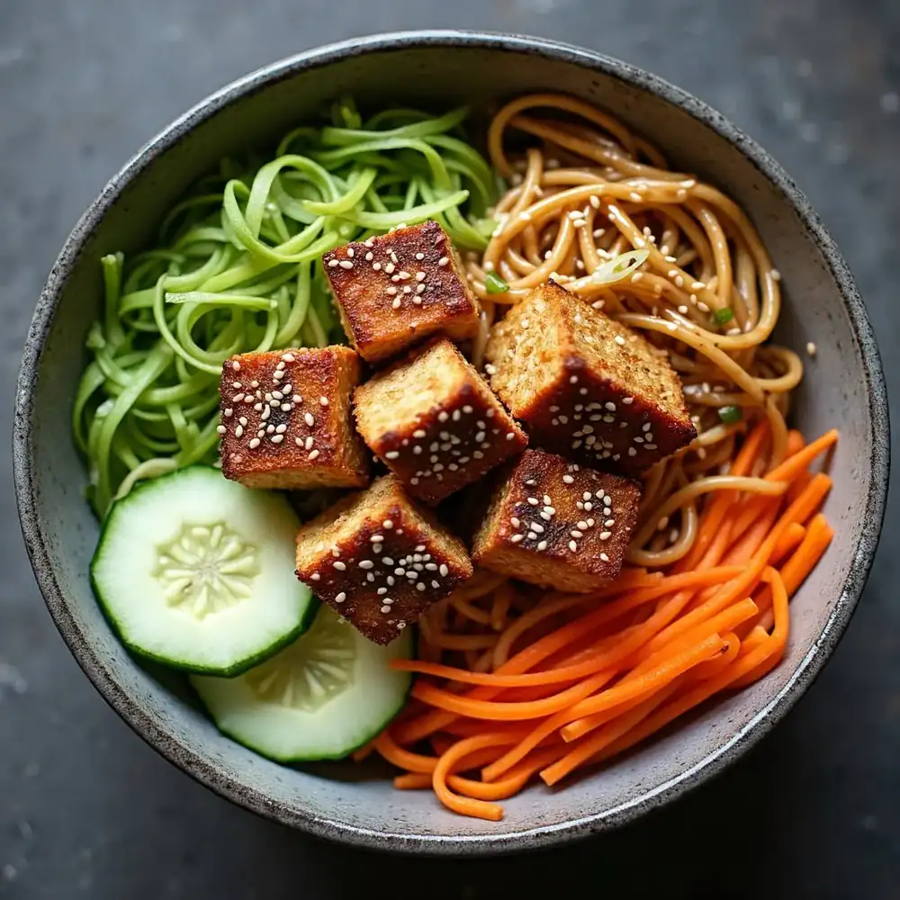 Chilled Sesame Tofu Noodle Bowl