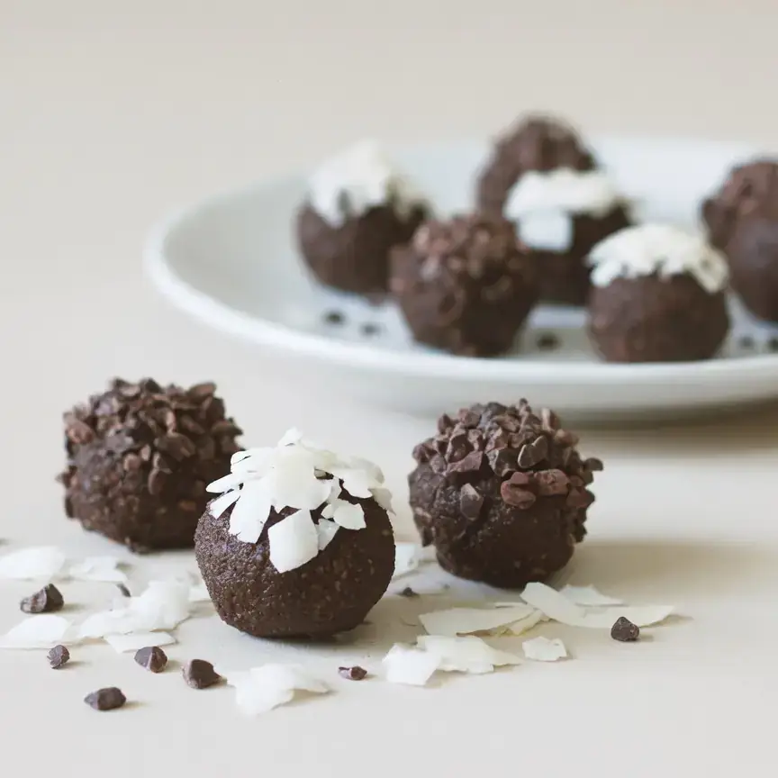 Chocolate Coconut Protein Bites