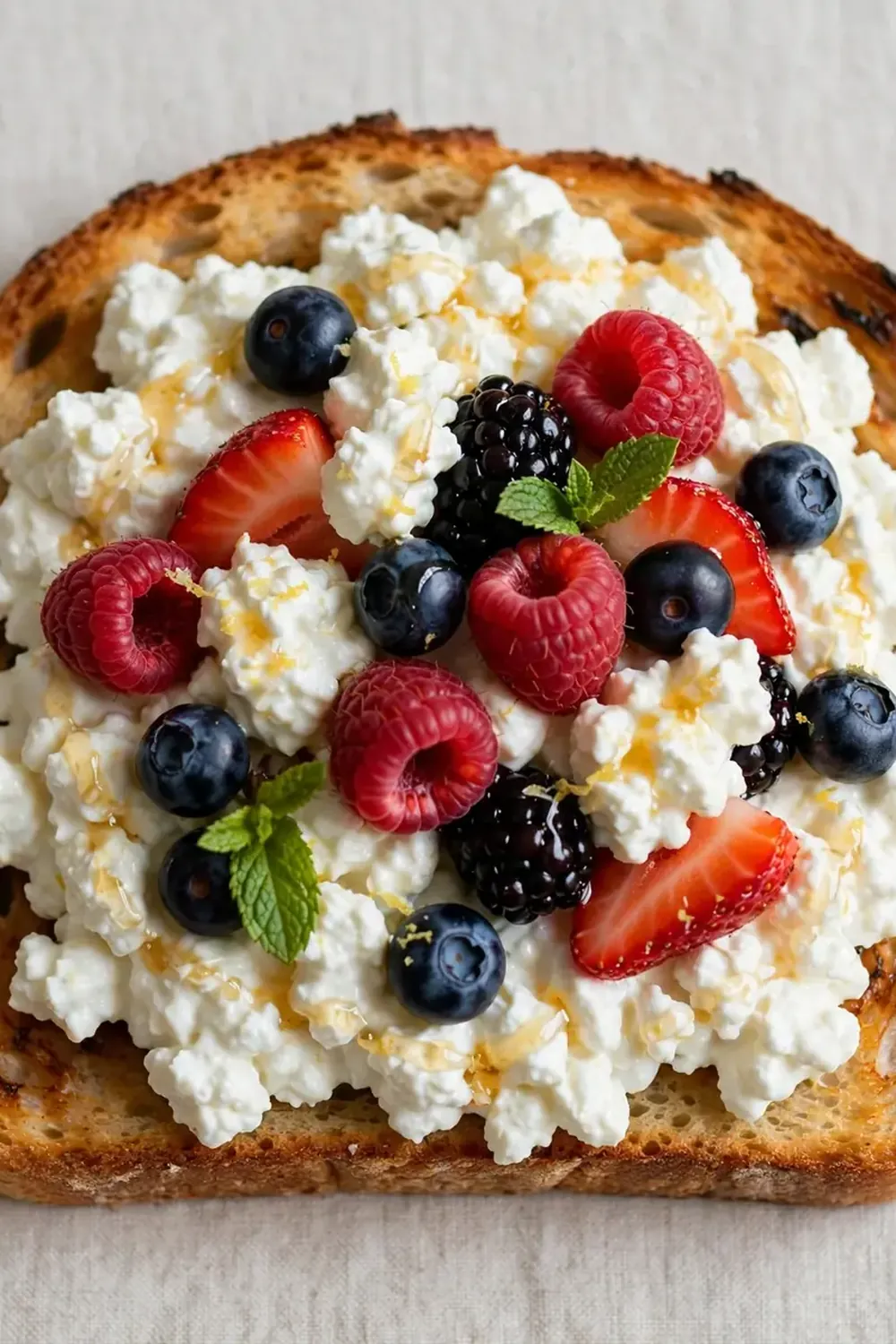 Cottage Cheese and Berry Toast