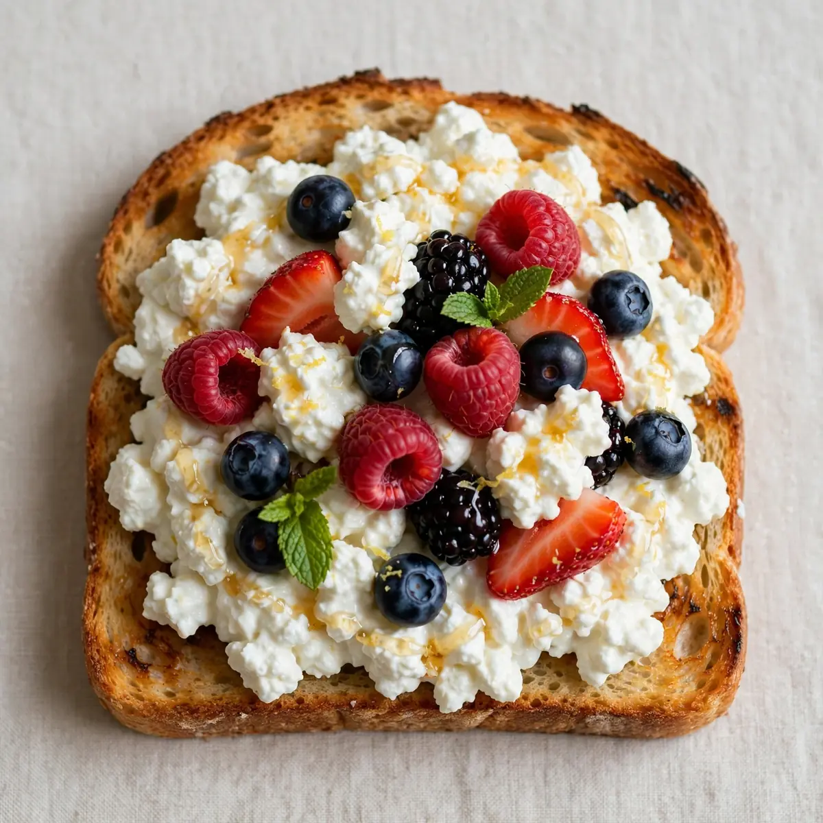 Cottage Cheese And Berry Toast