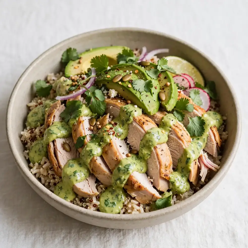 Creamy Avocado & Coriander Turkey Bowl