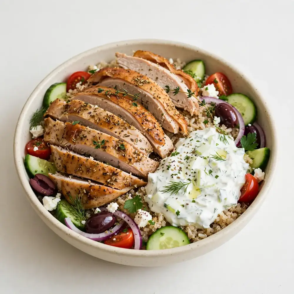 Greek-Style Turkey & Tzatziki Bowl