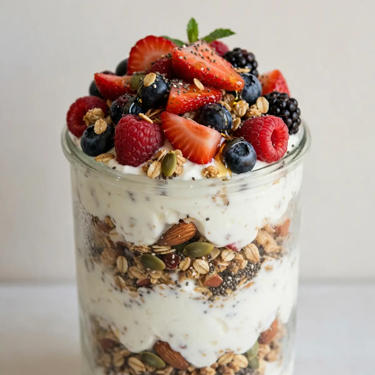 Greek Yogurt Protein Parfait With Berries