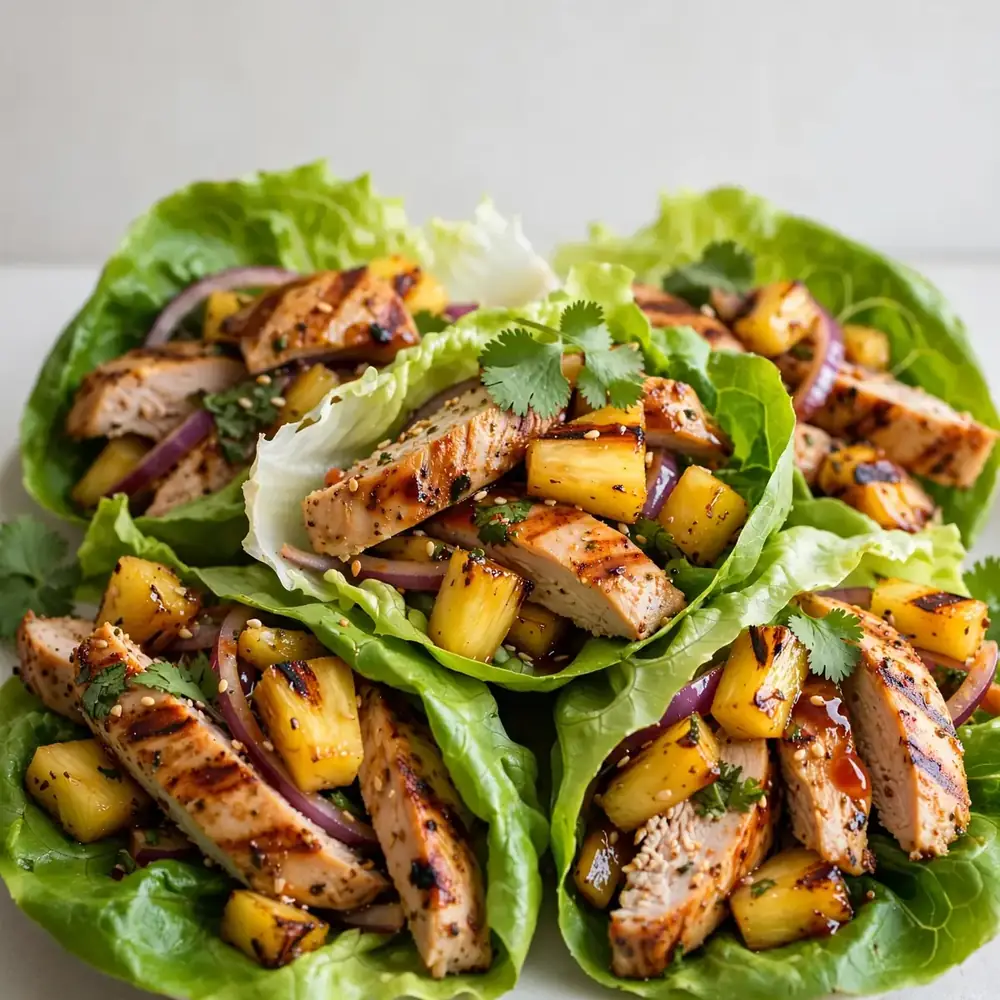 Grilled Turkey & Pineapple Lettuce Wraps