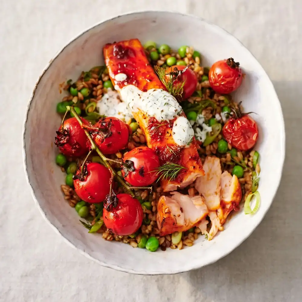 Harissa Salmon with Minted Yoghurt