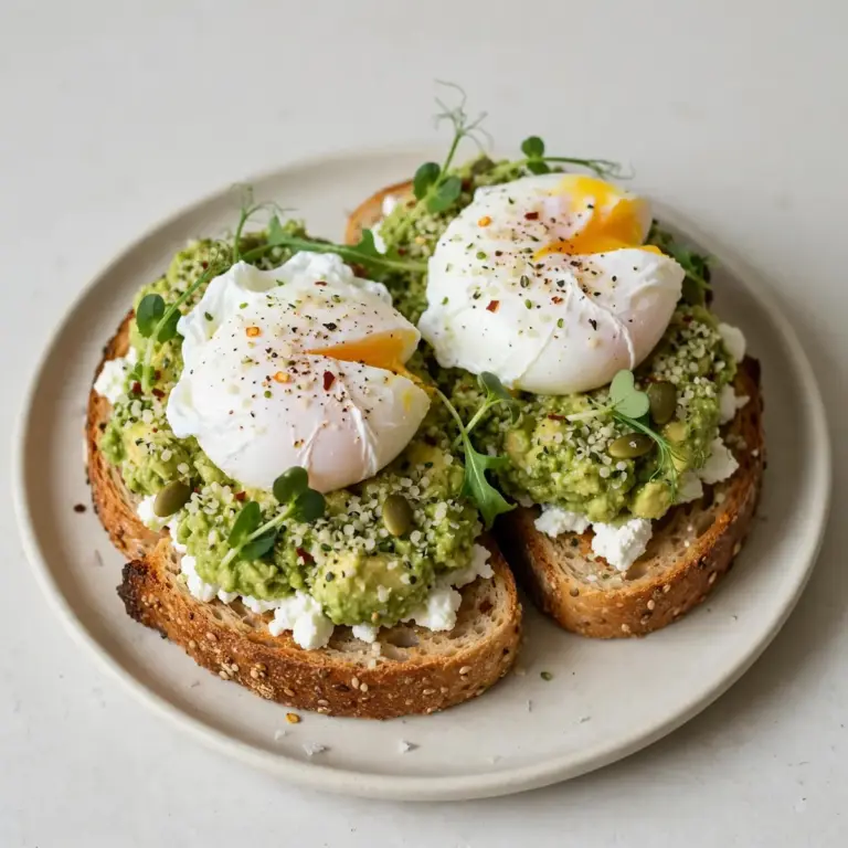High-Protein Avocado Toast With Poached Eggs