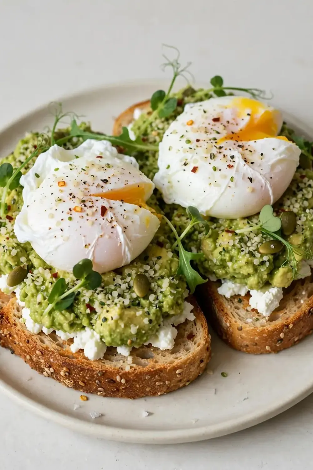 High-Protein Avocado Toast with Poached Eggs