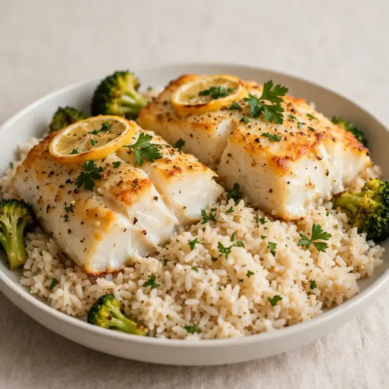 High-Protein Baked Cod And Rice Meal Prep