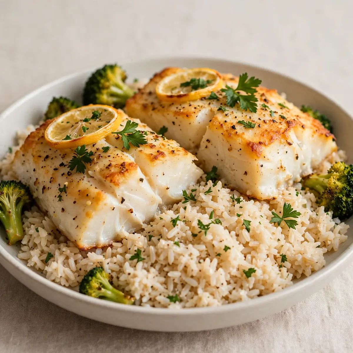 High-Protein Baked Cod And Rice Meal Prep