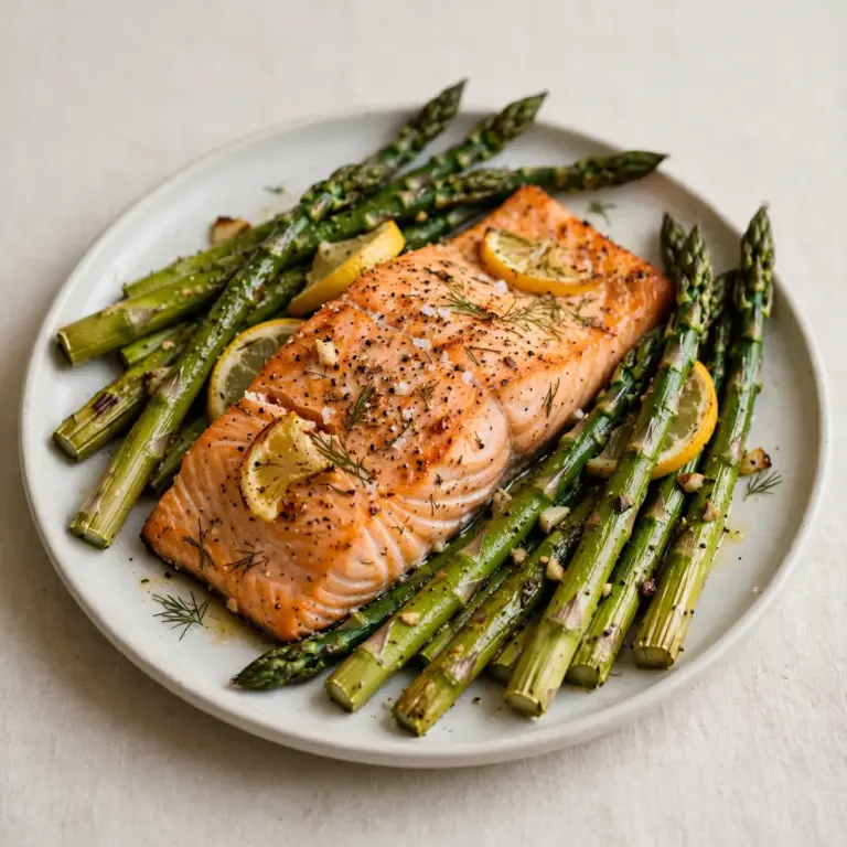 High-Protein Baked Salmon With Asparagus