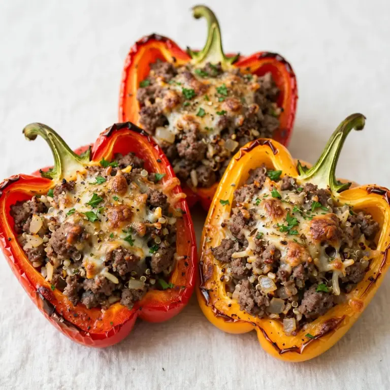 High-Protein Beef And Bell Pepper Stuffed Peppers