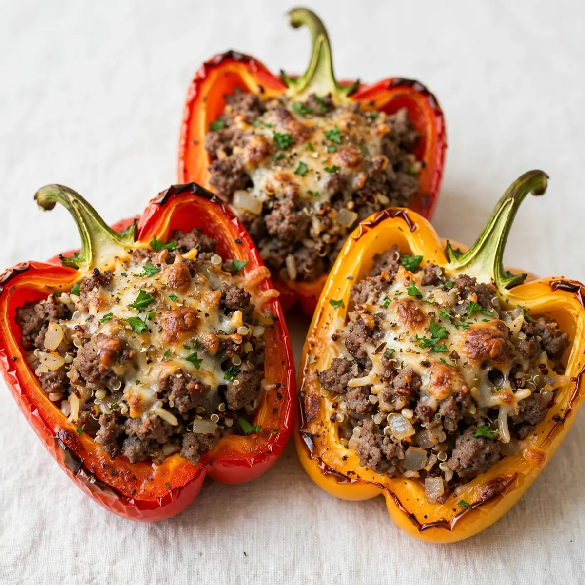High-Protein Beef And Bell Pepper Stuffed Peppers