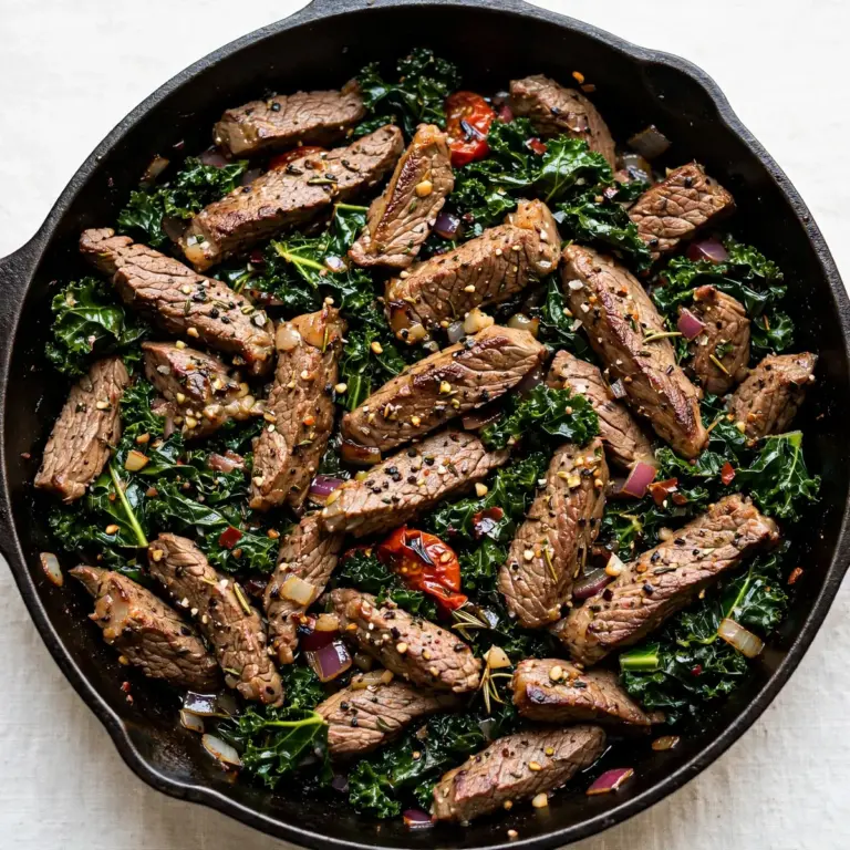 High-Protein Beef And Kale Skillet