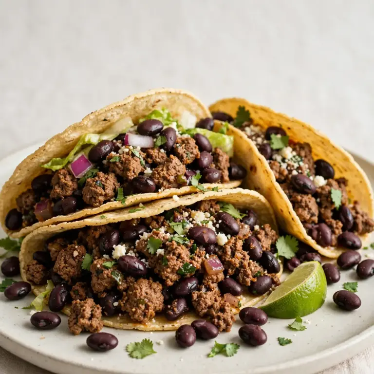 High-Protein Beef Tacos With Black Beans