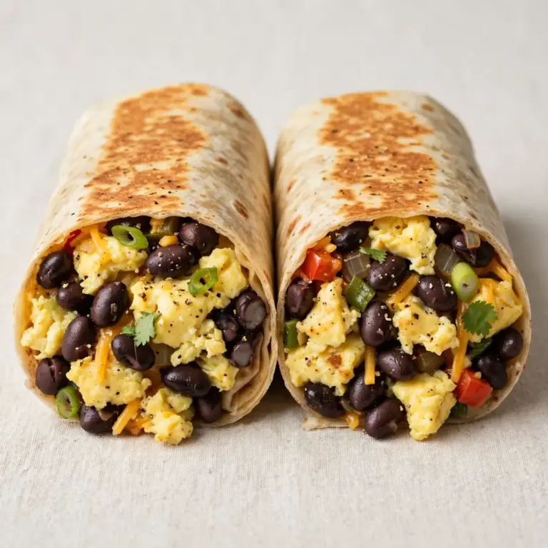 High-Protein Breakfast Burrito With Eggs And Black Beans