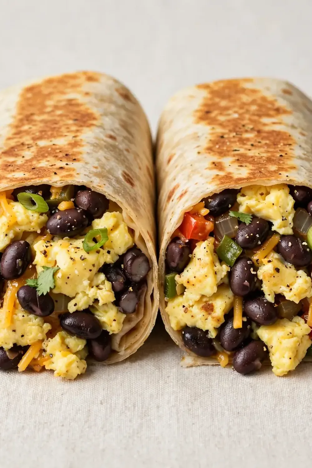 High-Protein Breakfast Burrito with Eggs and Black Beans