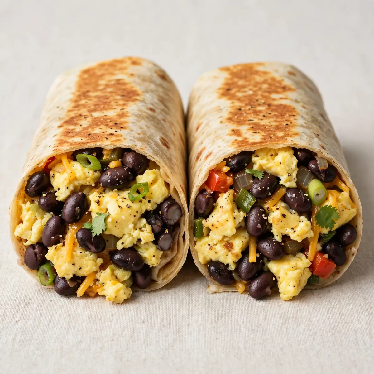 High-Protein Breakfast Burrito With Eggs And Black Beans