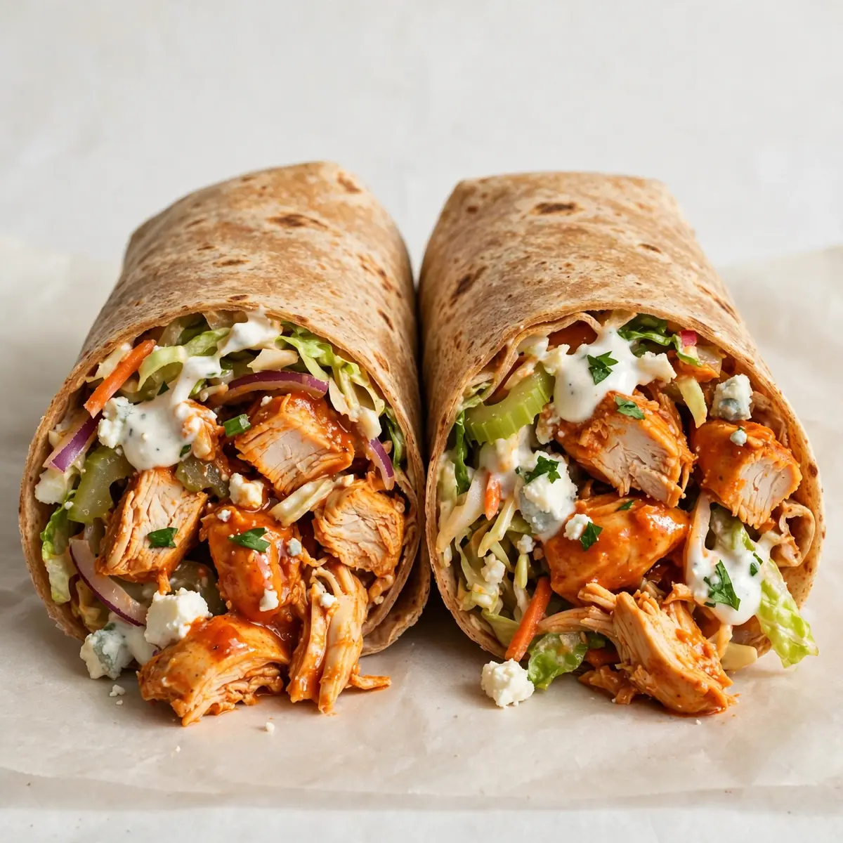 High-Protein Buffalo Chicken Wrap