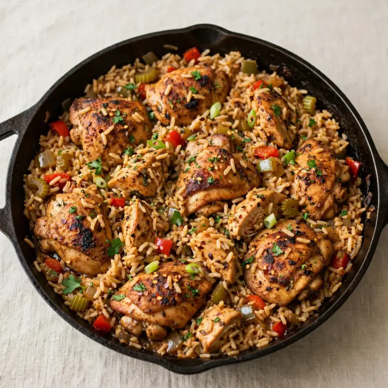 High-Protein Cajun Chicken And Rice Skillet