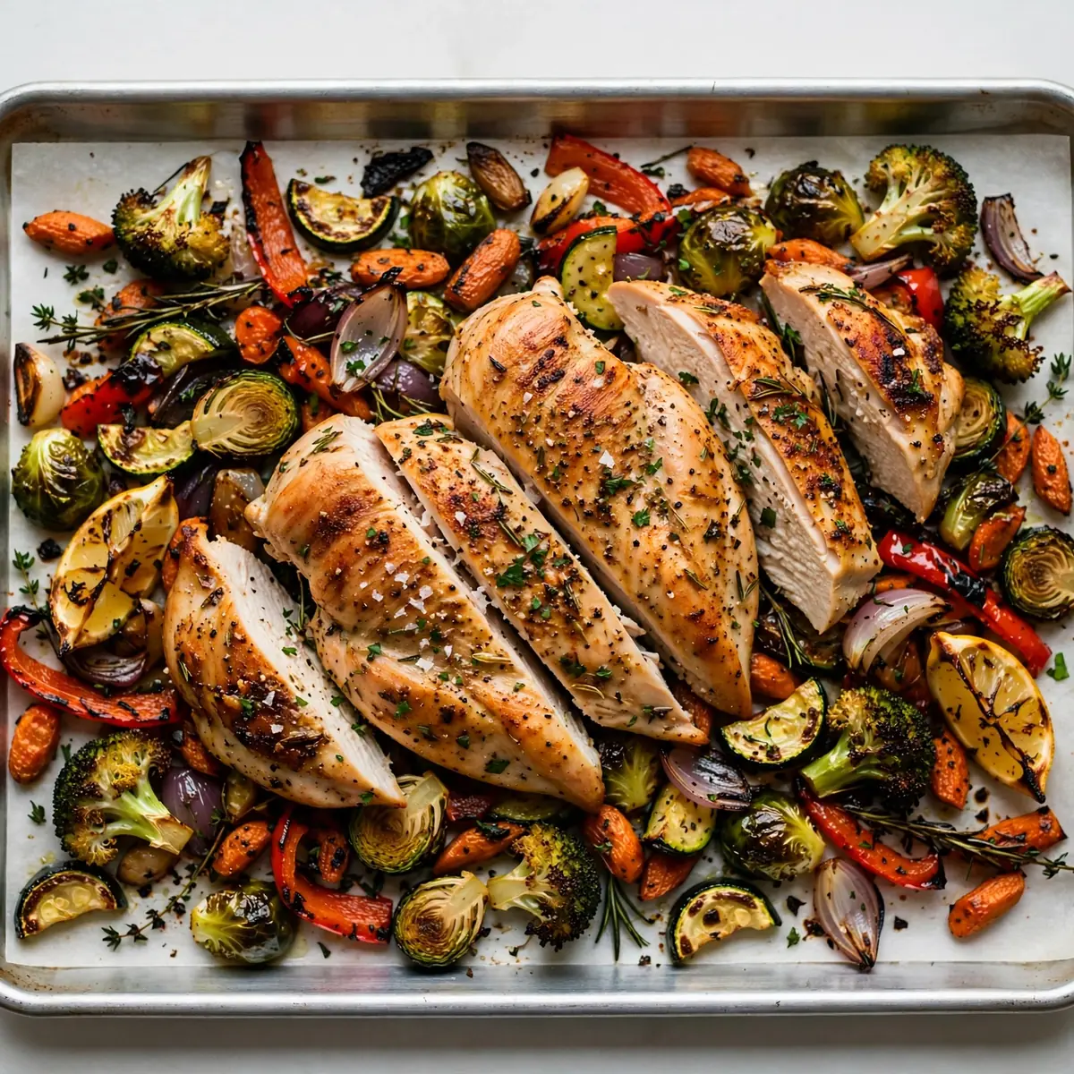 High-Protein Chicken And Vegetable Sheet Pan Dinner