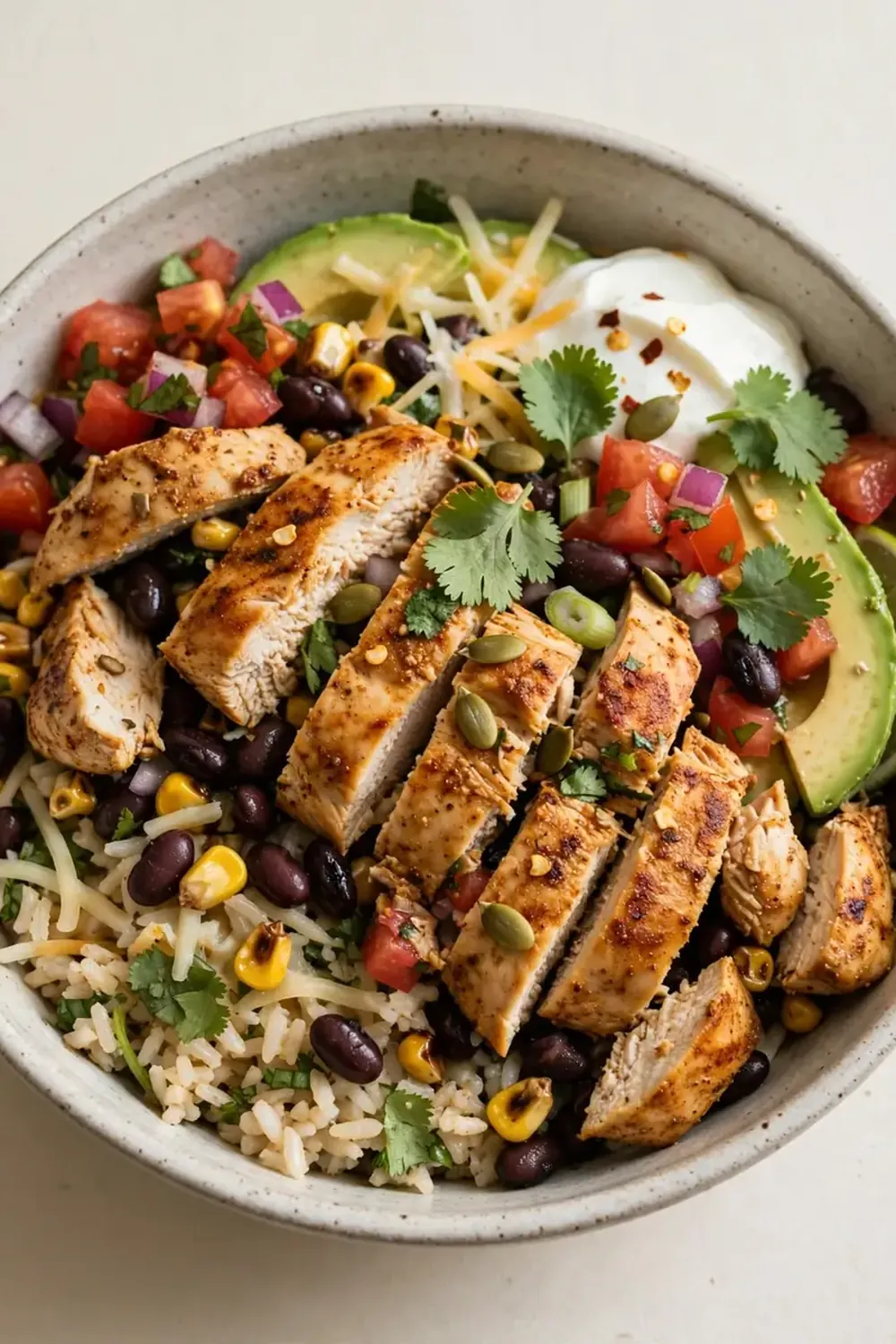 High-Protein Chicken Burrito Bowl