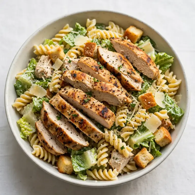 High-Protein Chicken Caesar Pasta Salad