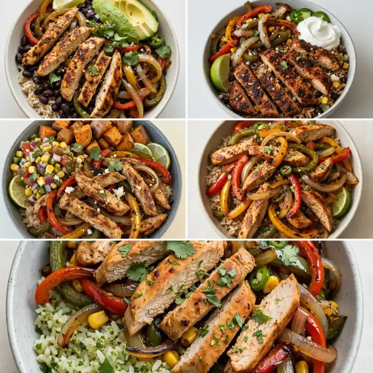 High-Protein Chicken Fajita Meal Prep Bowls