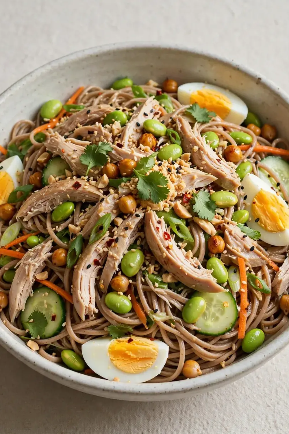 high protein cold noodle salad
