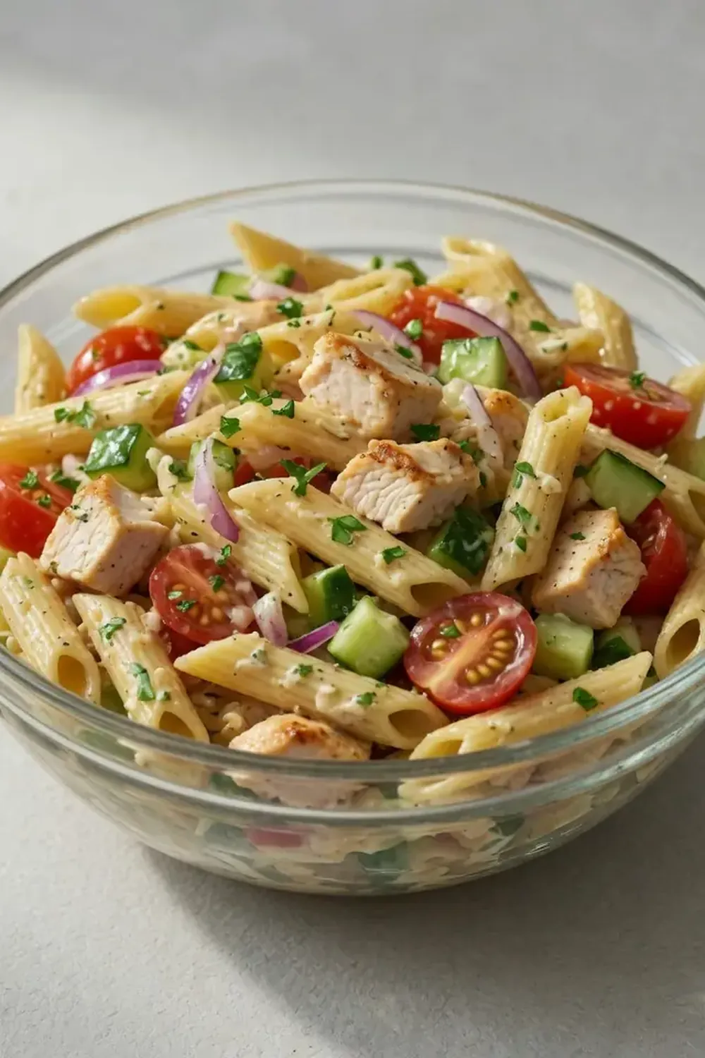 high protein cold pasta salad