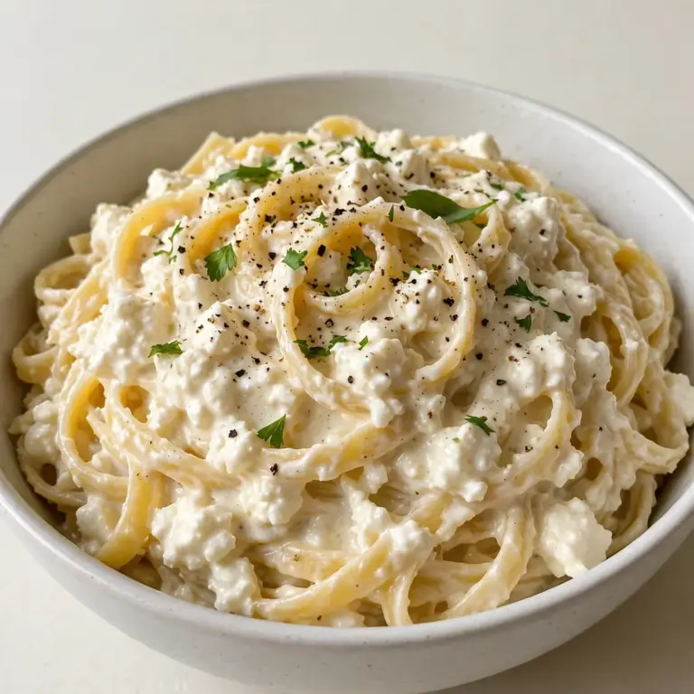 High-Protein Cottage Cheese Alfredo Pasta