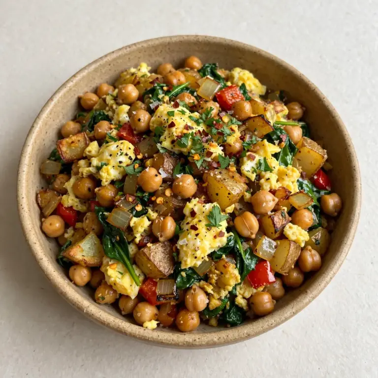 High-Protein Egg And Chickpea Breakfast Hash