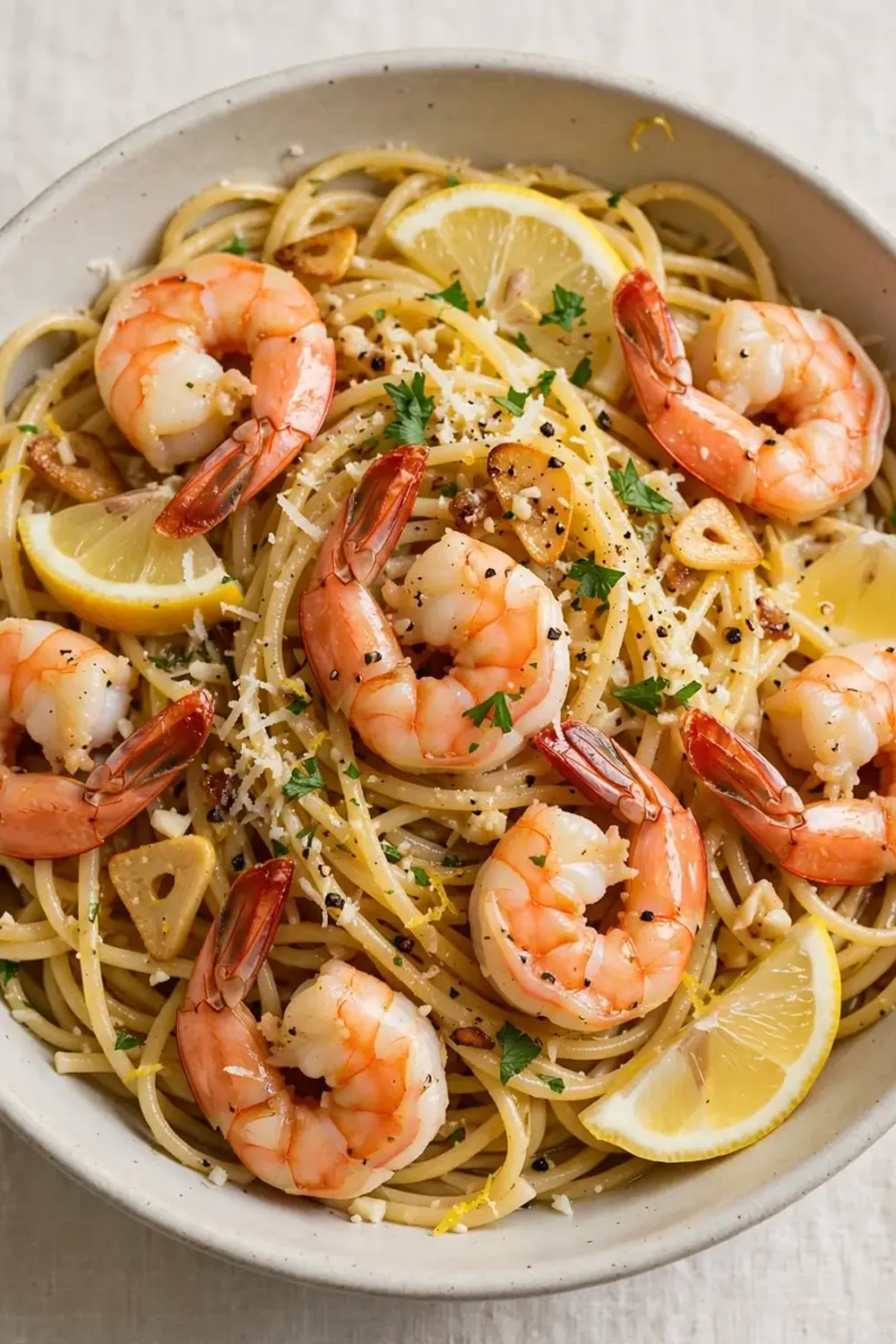 High-Protein Lemon Garlic Shrimp Pasta