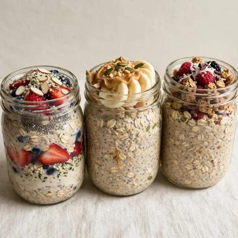 High-Protein Overnight Oats Meal Prep Jars