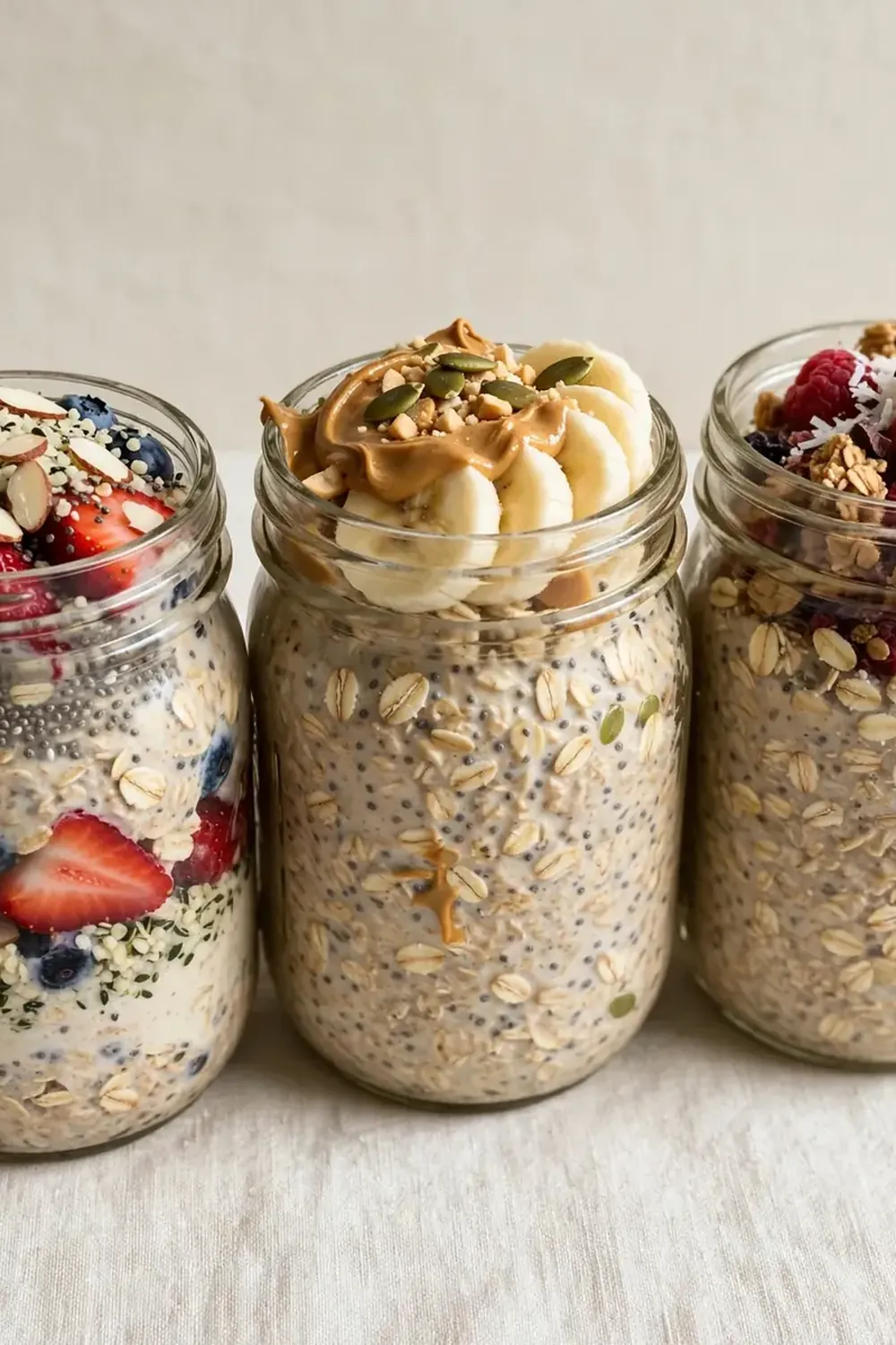 High-Protein Overnight Oats Meal Prep Jars