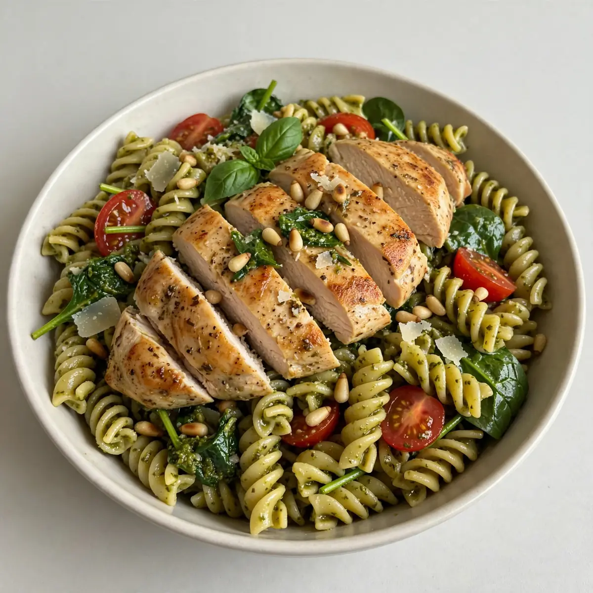 High-Protein Pesto Chicken Pasta Meal Prep
