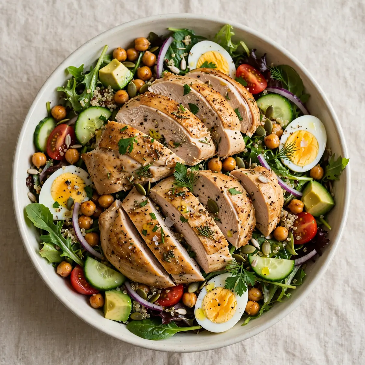 High Protein Roast Chicken Salad