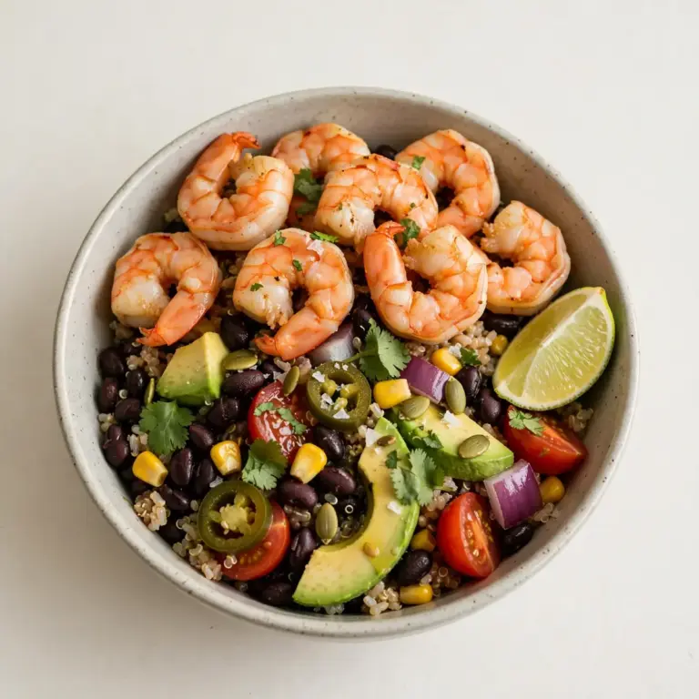 High-Protein Shrimp And Black Bean Bowl