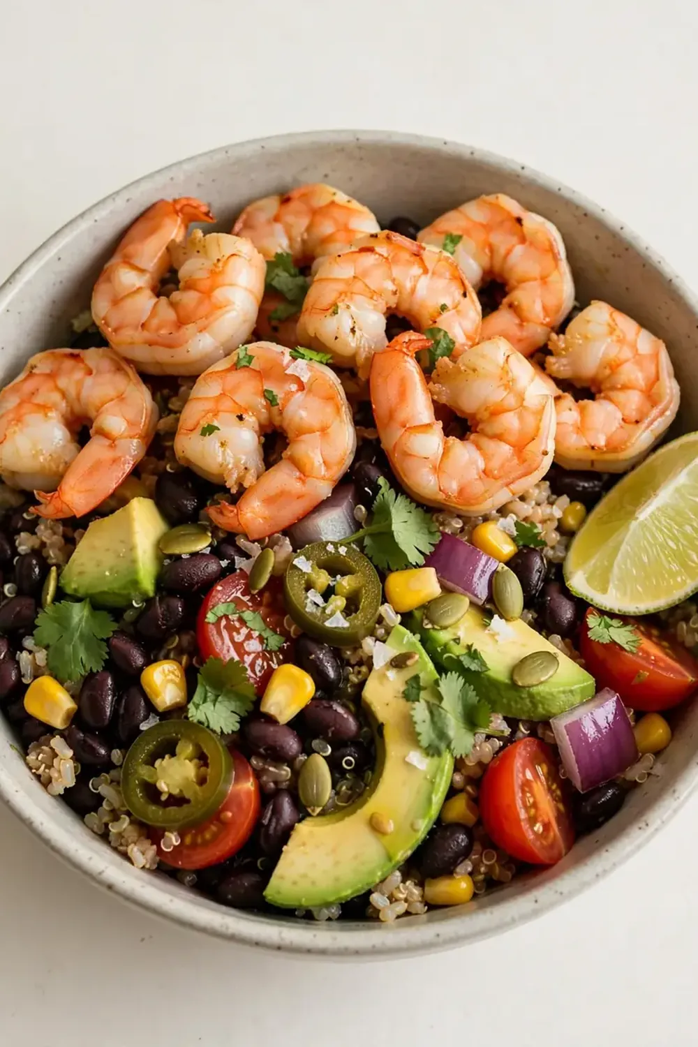 High-Protein Shrimp and Black Bean Bowl