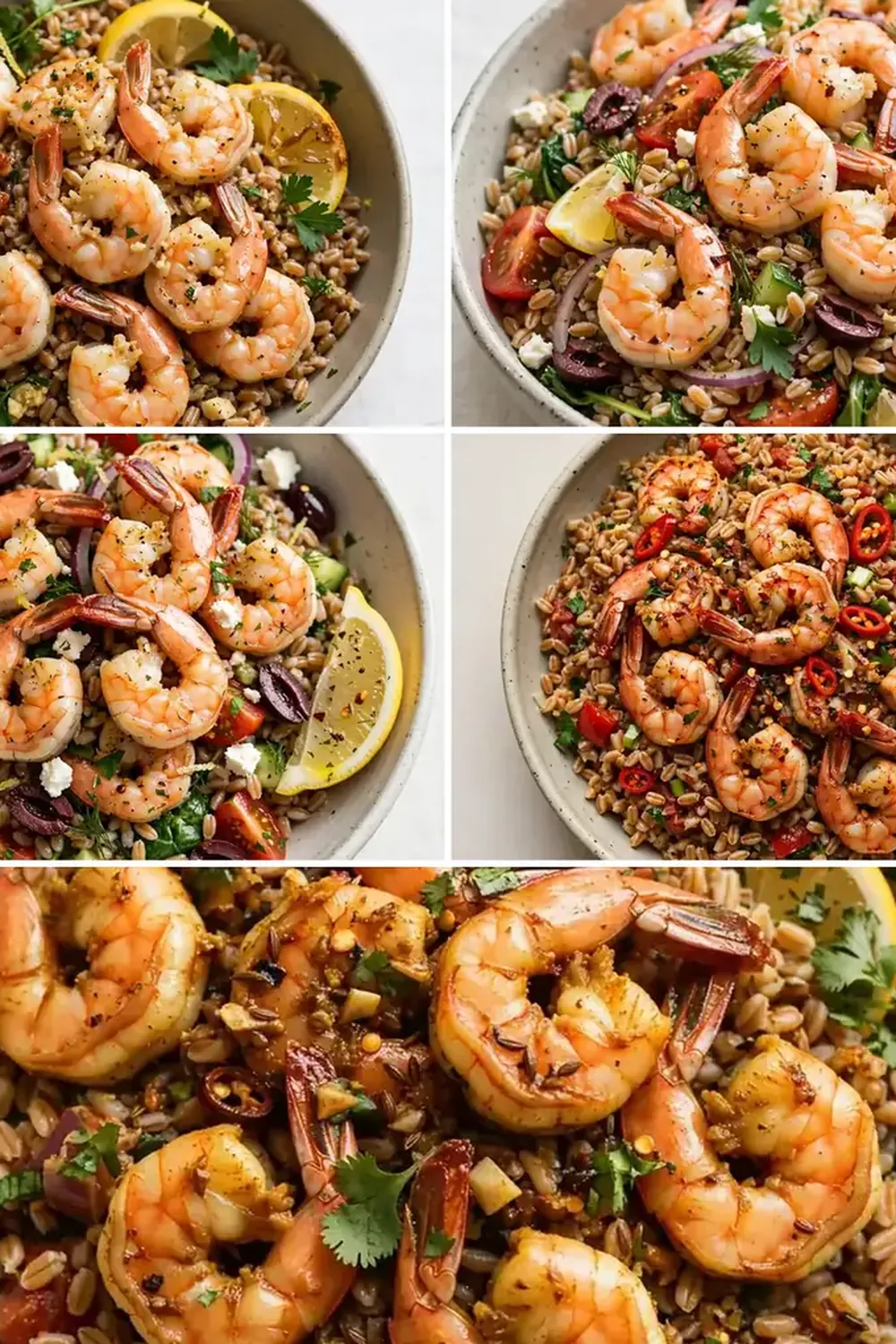 High-Protein Shrimp and Farro Meal Prep Bowls
