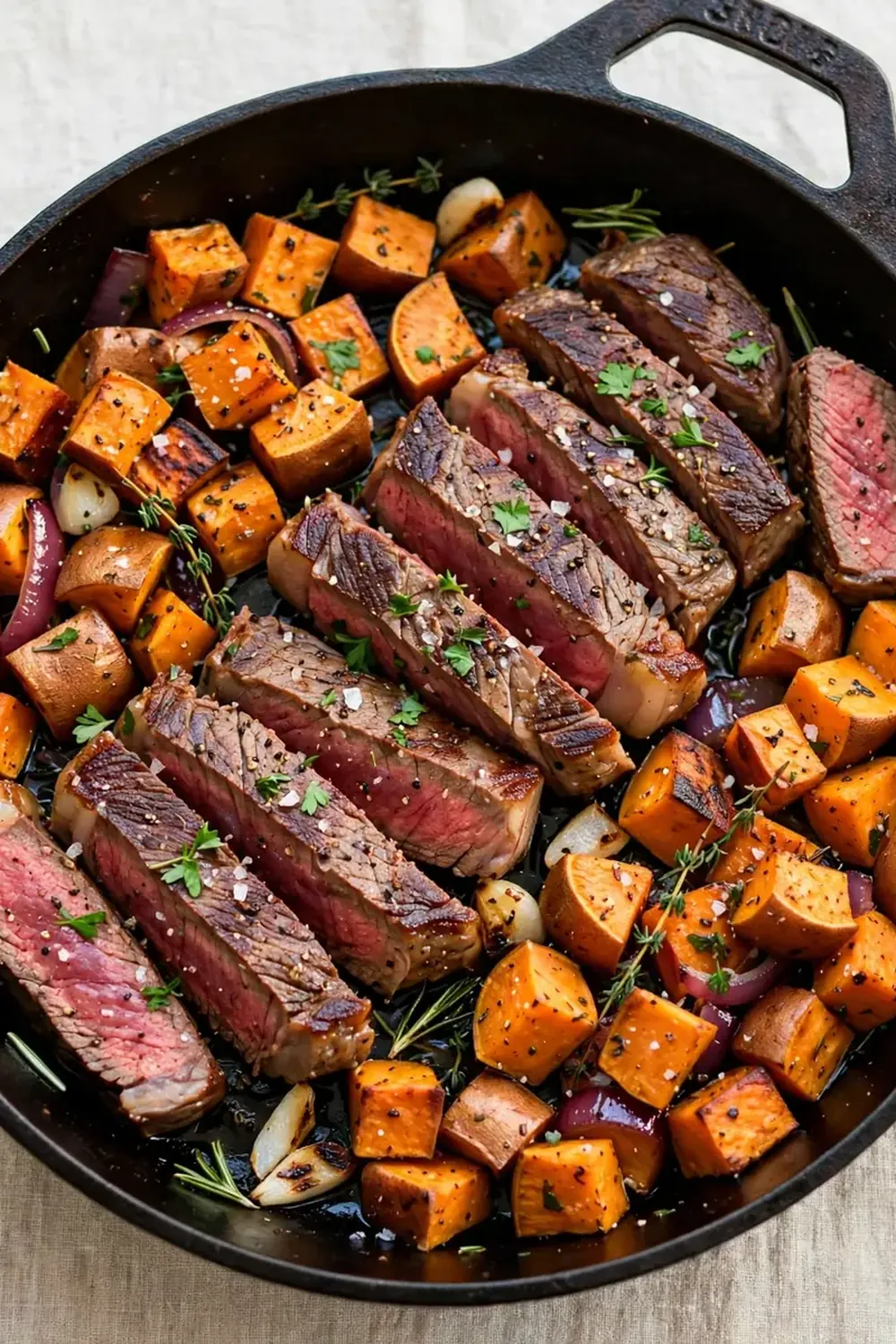 High-Protein Steak and Sweet Potato Skillet