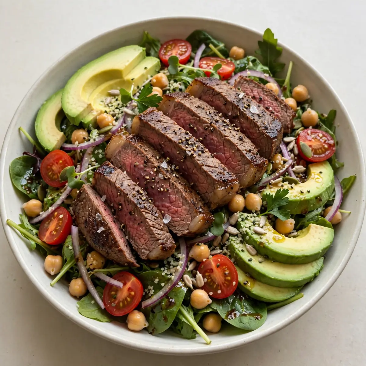 High-Protein Steak Salad With Avocado