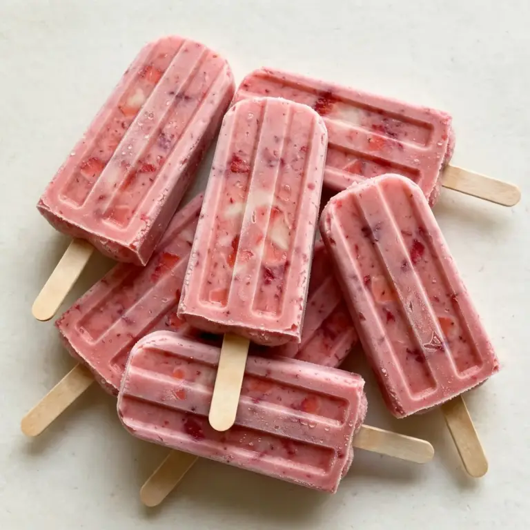 High-Protein Strawberry Protein Popsicles