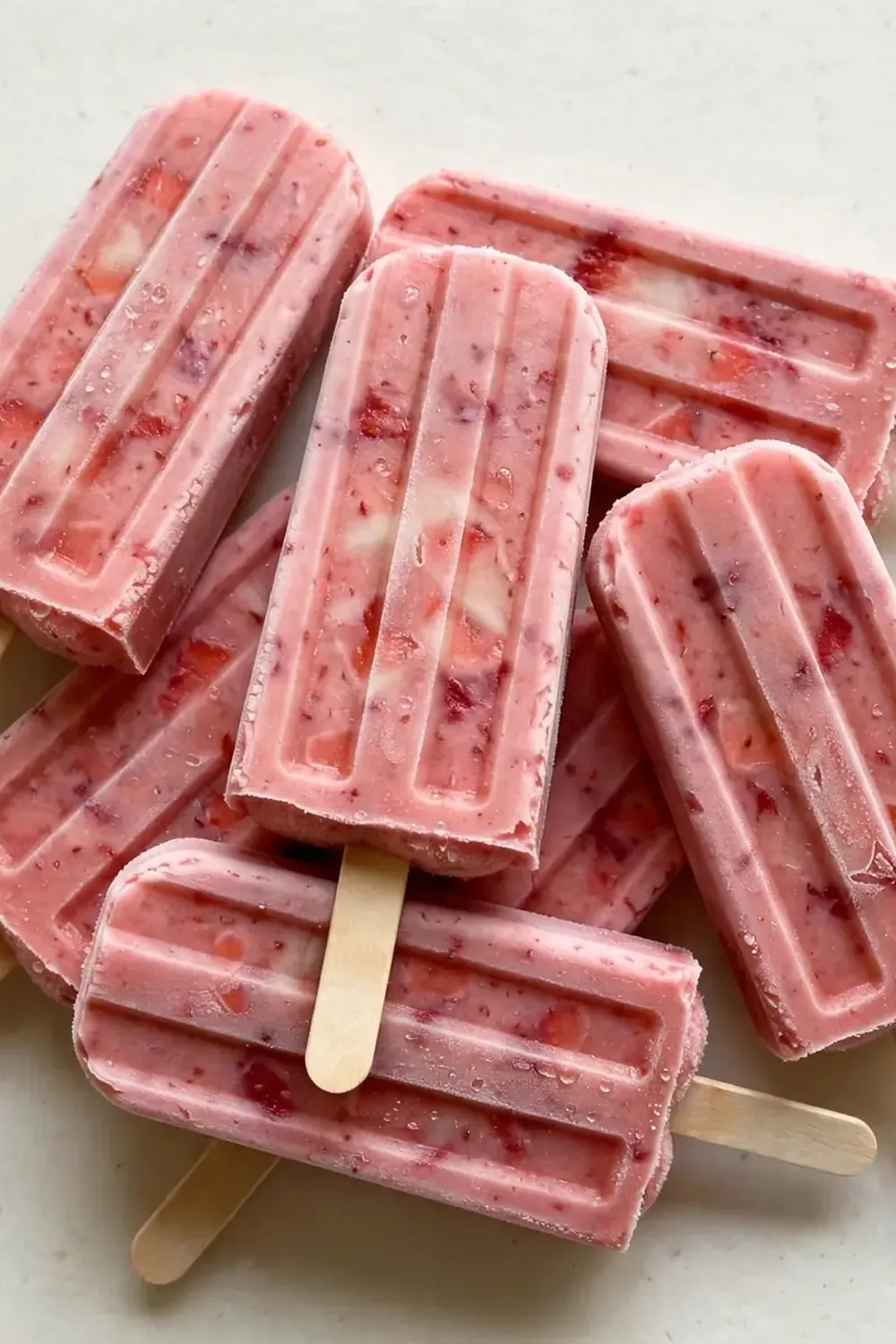 High-Protein Strawberry Protein Popsicles