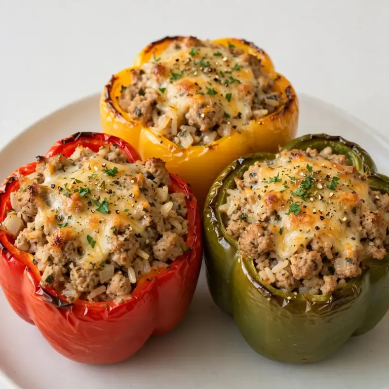 High-Protein Stuffed Bell Peppers With Ground Turkey