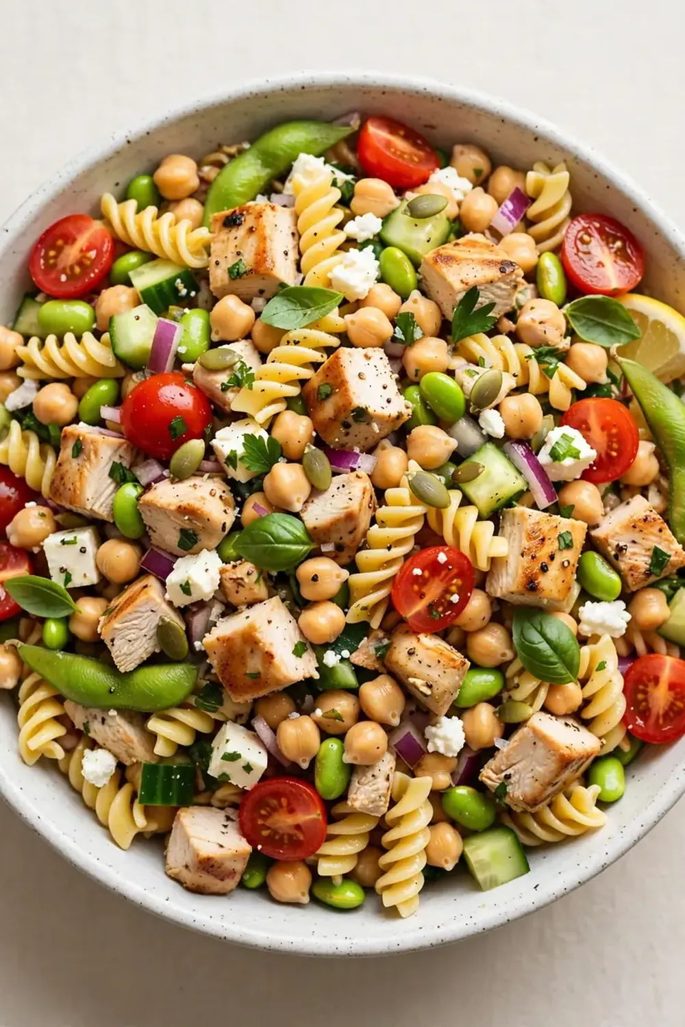high protein summer pasta salad