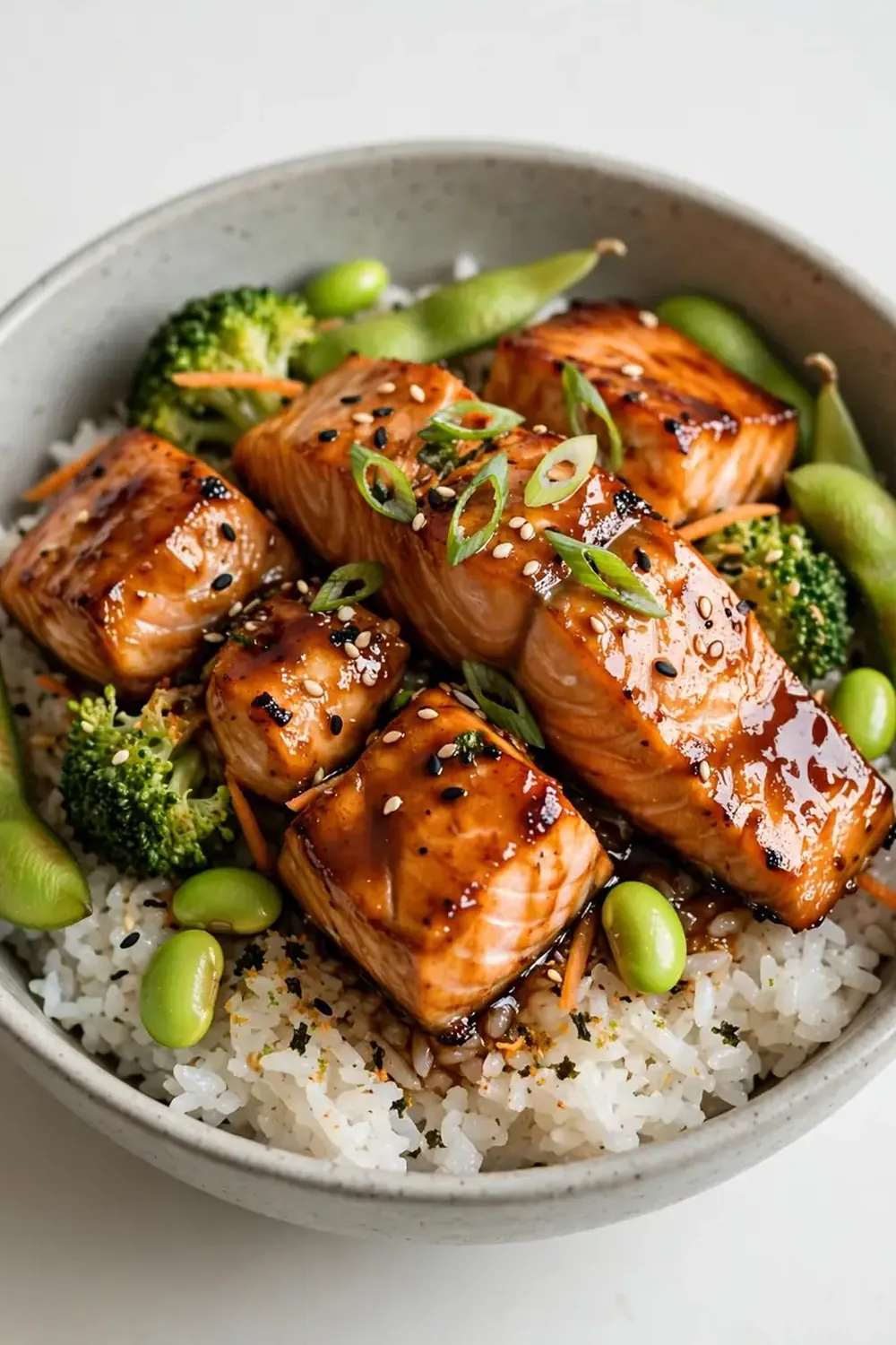 High-Protein Teriyaki Salmon Rice Bowl