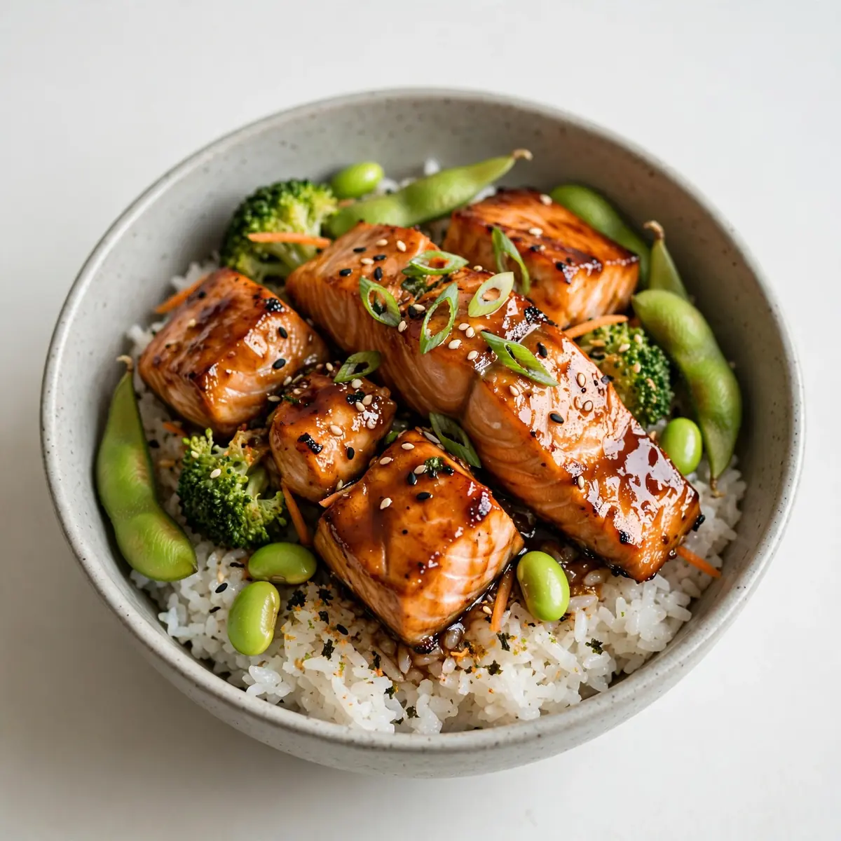 High-Protein Teriyaki Salmon Rice Bowl