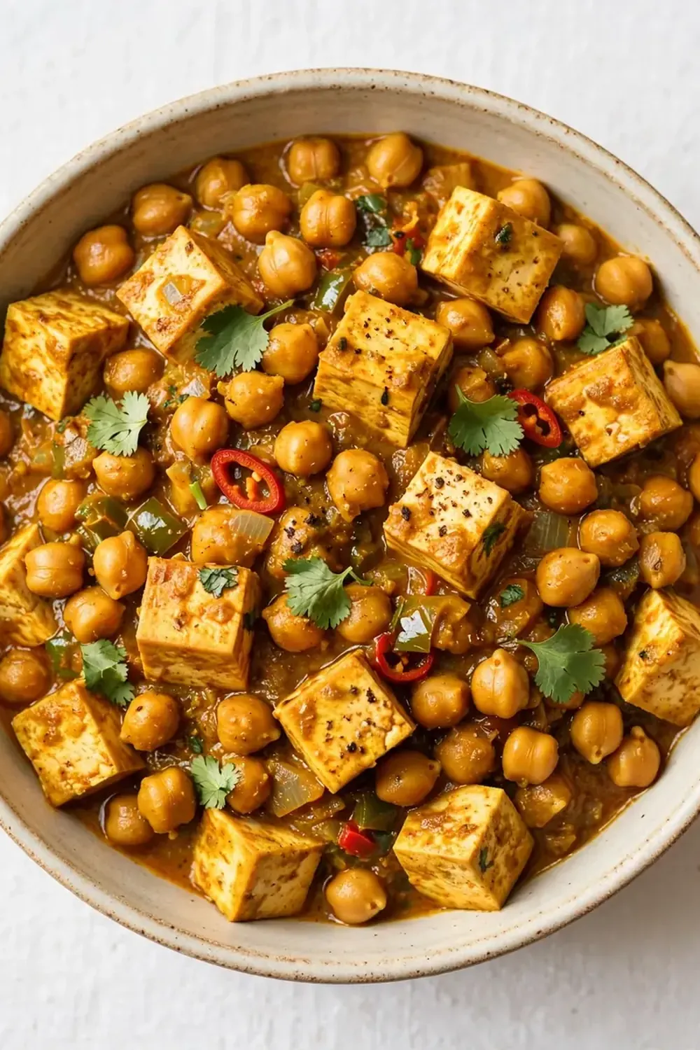 High-Protein Tofu and Chickpea Curry
